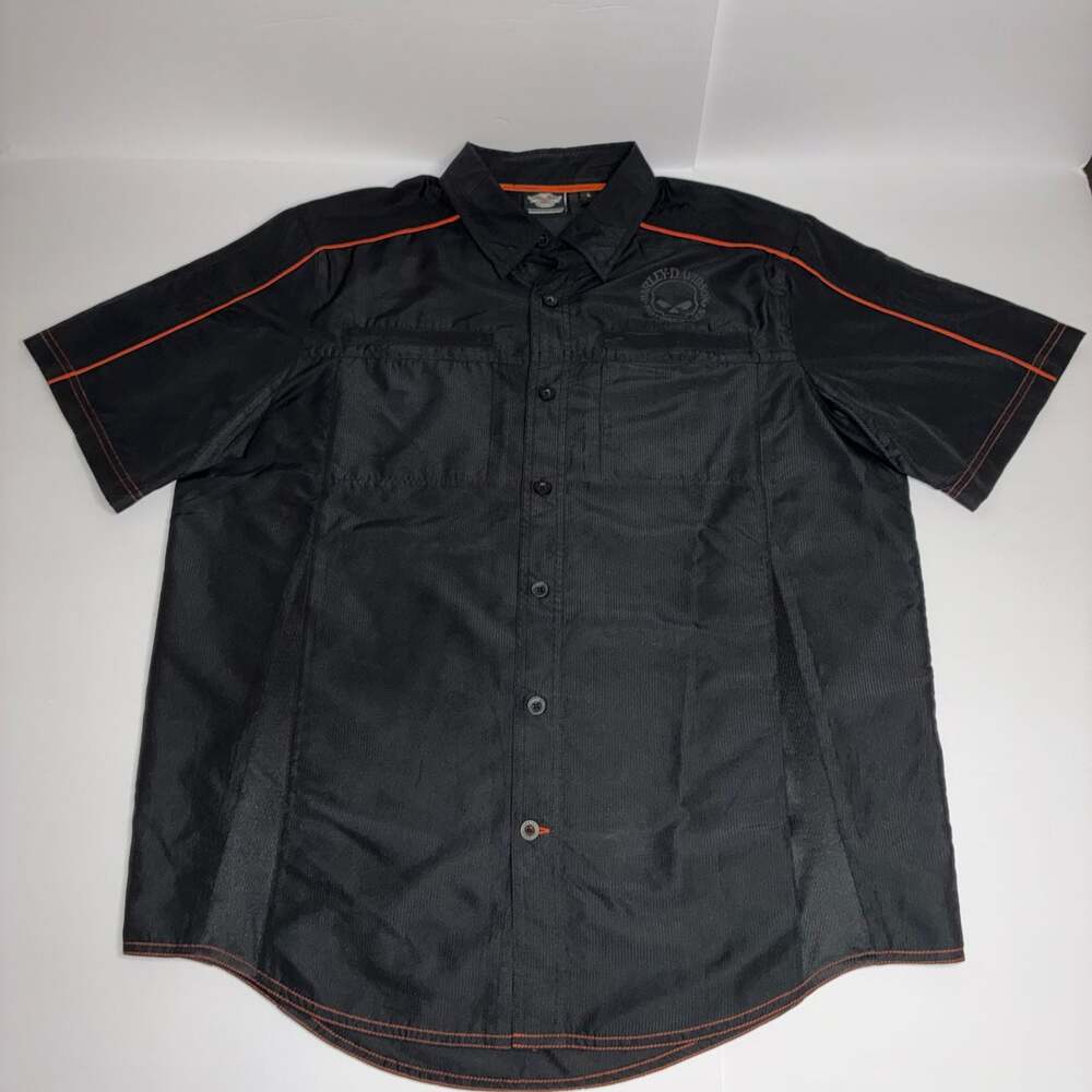Harley Davidson Men Vented Performance Willie G Skull Black L